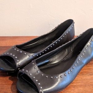 Cole Haan peep toe studded flats - never worn!!!
